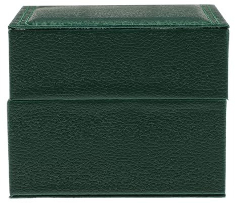 JECOMPRIS Scatola Porta Orologi Singola in Pu Pelle Verde Scuro, Custodia Vintage per Orologi da Polso Contenitore Espositore Multifunzionale, Organizer per Conservazione Accessori