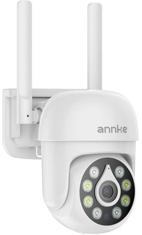 ANNKE 3K/5MP Security Camera Outdoor Wireless, 360° Panoramic PTZ, CCTV Camera with 24/7 Recording, PIR Human Detection, Color Night Vision, Sound and Light Alarm, up to 128G, Works with Alexa, IP67
