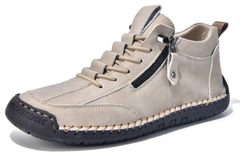 Genérico Zapatos Casuales Hombre con Cremallera Lateral y Cordones diseño versátil para Uso Diario Cuero Brinda Comodidad Durante Todo el año Ideales Combinar con Jeans o Pantalones Informales