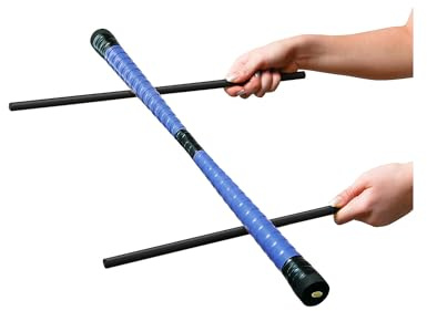 Sport-Thieme Devil Stick-Set | Robuster Einsteiger Devilstick inkl. 2 gummierter Handstäbe | Stabiler Holzkern, Deko-Textilband, Kunstoffkappen | L 60 cm | 280 g | Zufällige Farbauswahl