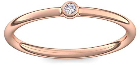 Vorsteckring Verlobungsring Rotgold Ring Zirkonia 585 + inkl. Luxusetui + Zirkonia Ring Rotgold Zirkoniaring Rotgold (Rotgold 585) - Slick one Amoonic Schmuck Größe 56 KA11 RG585ZIFA56