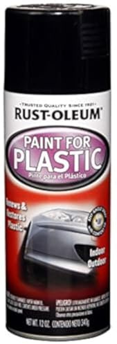 Rust-Oleum 248649 Automotive Paint for Plastics Spray Paint, 12 oz, Gloss Black