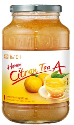Damtuh Honey Citron Tea (Yuja, Yuzu Tea) 2.2lb Large Jar– Traditional Korean Citron Honey Tea Base, Fruit Preserve, Familiy Size (35.27 fl oz)