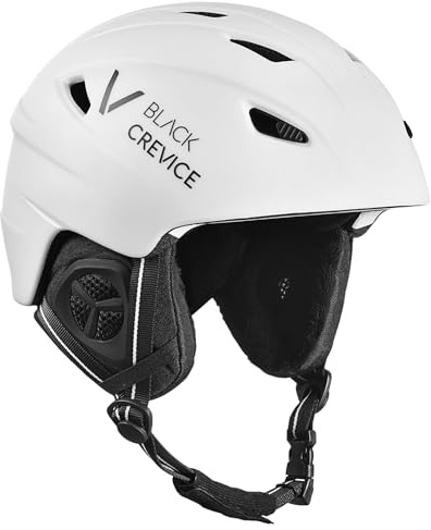 Black Crevice Unisex – Skidhjälm för vuxna, matt vit/svart, XS (53–54 cm)