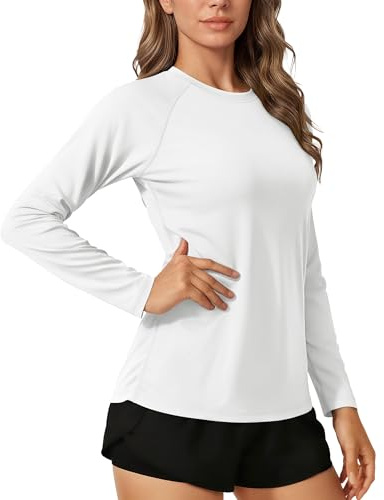 TACVASEN Damen Rashguard Uv-Schutz Shirt Schwimmshirt Langarm T-Shirt Sonnenschutz UPF 50+ Sportshirt