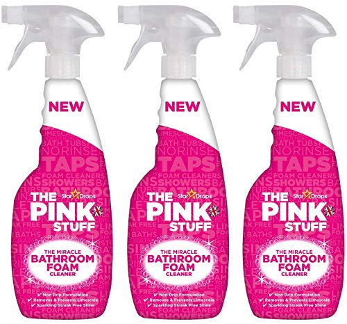 The Pink Stuff The Miracle Bathroom Foam Cleaner Lot de 3 nettoyants moussants pour salle de bain, 750 ml