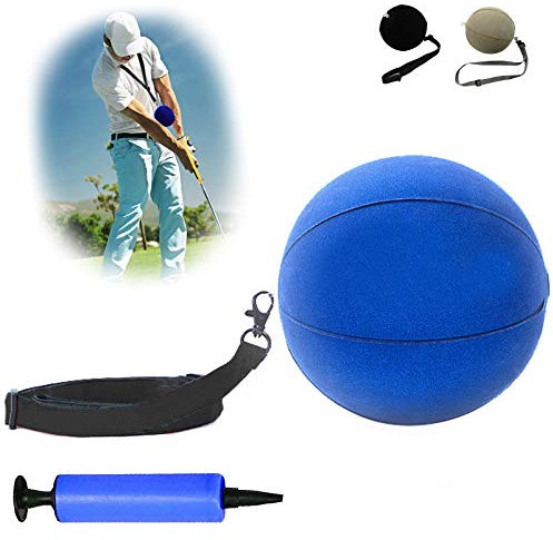FINGER TEN Golf Schwungtrainer Traininghilfe Haltungskorrektur Golfball Schlagball，Golf Swing Trainer Grip Trainingshilfen Tool Aids Schwungtrainer Helper Arme Set (Blau Ball)