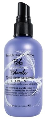 Bumble and bumble. Illuminated Blonde Spray violet sans rinçage raviveur de blond | Neutralise les reflets | Spray thermo-protecteur | Cheveux bouclés, ondulés, lisses, 125 ml