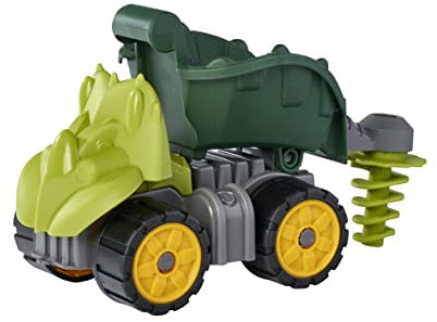 BIG - Dinosaurier-Bagger Triceratops - aus der Edition Power-Worker Mini-Dinos, Spielzeug-Fahrzeug mit Wasserspritze und Pflug für Kinder ab 2 Jahren