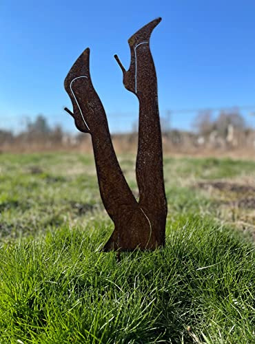 Sexy Frauenbeine Schöne Beine 55x23cm Gartenstecker Edelrost Gartendeko Rost Metall Rostfigur von Steinfigurenwelt