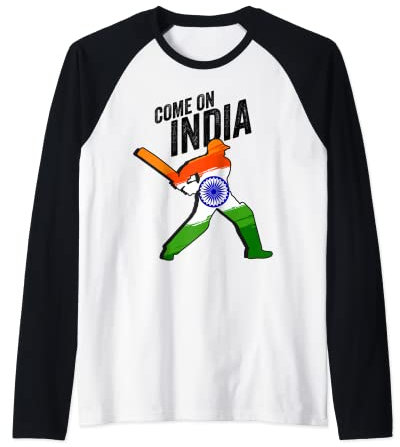 Indian Cricket Jersey India Cricket Team Lover Supporter Raglan