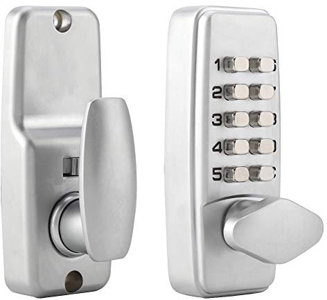 Serratura per porta con codice digitale, combinazione di codice da 2 a 8 cifre, serratura senza chiave a codice di sicurezza impermeabile con chiusura a mortasa e piastra posteriore a doppia