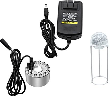 JIONET El Mini Generador Niebla Acero Inoxidable Viene con Soporte for Salpicaduras Luces de Colores Fogger Fuente Agua Estanque Máquina de Niebla Atomizador (Color : Heavy Mist)