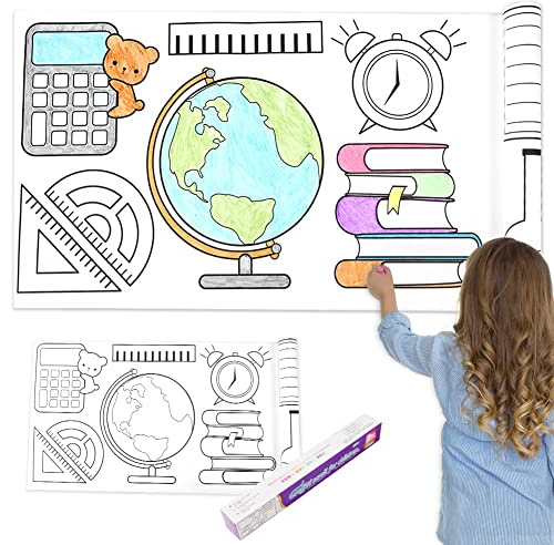 OFFCUP Malpapier Rolle Für Kinder, 30 * 300CM DIY Malposter Für Kinder, Zeichnungsrolle für Kinder, DIY Graffiti-Schriftrollen, Zeichenrolle Kinder für KinderGeschenk(Tägliche Notwendigkeiten)