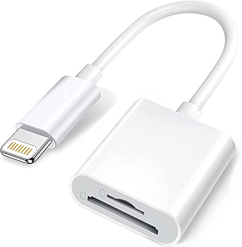 Leica Geosystems AG SD Card Reader for iPhone iPad,Dual Slot Lightning to SD/TF Camera Adapter Converter Portable Micro 14/13/12/11/X/XR/8/7/iPad, No App Required,Plug and Play