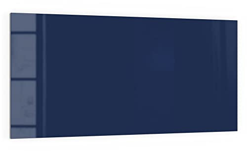 DEQORI Küchenrückwand Glas | Unifarben - Dunkelblau | 100x50 cm | Bad- oder Herd-Rückwand | Herdblende Spritzschutz für Küche & Badezimmer | moderne Deko für Fliesenspiegel