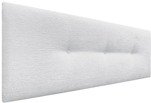 DHOME Kopfteil Natürliche Wolle Finish mit Knöpfen gepolstert Kopfteil Bett Schlafzimmer gepolstert Bettwäsche Winter Luxury (Weiß Wolle, 145x50cm (135/140))