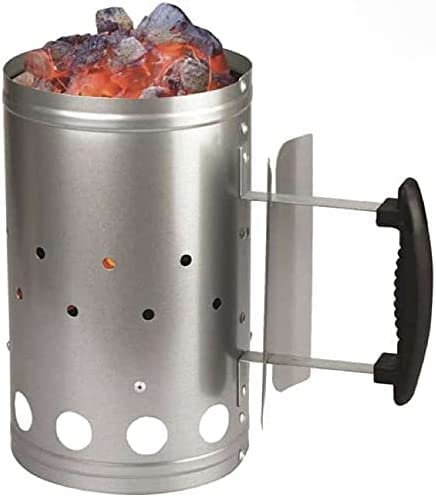 VIVAAS BBQ Charcoal Starter Heavy Duty Barbecue BBQ Chimney Starter Charcoal Coal Starter Quick Start Barbecue Lighter Burning Safe And Easy To Use For Camping & Grilling, Chimney Lighter Basket
