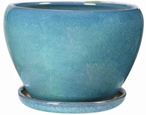 Extra großer smaragdgrüner Kaktus-Pflanzenübertopf aus Keramik im chinesischen Stil, moderner runder dekorativer Blumentopf für den Innenbereich, Heimgarten, Desktop, Balkon, Büro, Desktop-Blumento