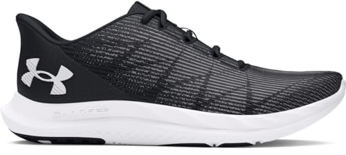 Under Armour UA Charged Speed Swift Baskets pour hommes, chaussures de sport respirantes, noir/blanc/blanc