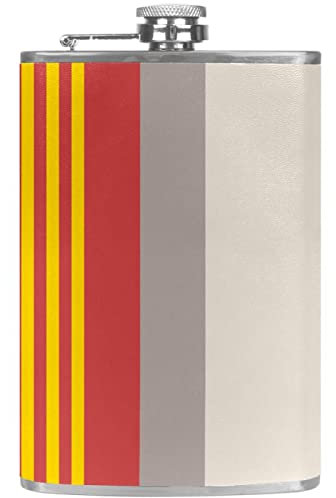 Flasque avec entonnoir Flacons personnalisés,Motif à rayures moderne,Petit flacon portatif en acier inoxydable pour l'alcool