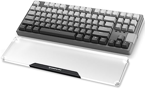 MAMBASNAKE Handgelenkauflage für Tastatur, Tastaturpad aus Acryl für TKL 80% Tastatur - Ergonomic Wrist Rest für Büro/Spiele/Tippen/Laptop - Premier Clear Acryl - Rutschfeste Füße - Schwarz