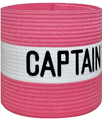 JRINYE Unisex Sport Captain Armband, Adjustable Captain's Armband for Soccer Training Adults & Youths Elastic Captain Arm Band Soccer Sports Accessories - (One Size, Pink)