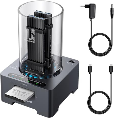 GRAUGEAR M2 SSD Docking Station 2 x M.2 SSD + CFexpress Typ B Kartenleser | 3 in 1 Festplatten Dockingstation für M.2 NVMe PCIe und NGFF SATA SSD Festplatte + CFexpress Typ B Kartenleser, 3 Kühlstufen