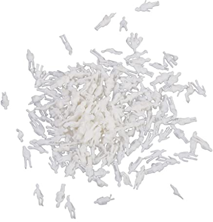 kowaku 200er Pack Miniaturfiguren für Gartengestaltung - Frische Auswahl an unbemalten Modellen, Weiße, 1: 200