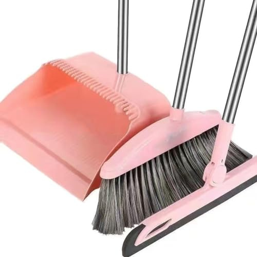 Rordigo Pelle à Balayette Ensemble Nettoyage Ménager Kit de Nettoyage avec Long pour le Nettoyage du Hall Ménage Cuisine Rose