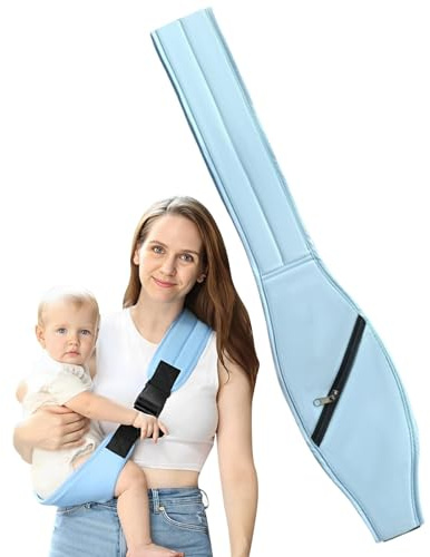 Monozoz Portabebè da neonato a bambino, portabebè, comodo con seggiolino per fianchi, portatile multifunzione per mani libere, e