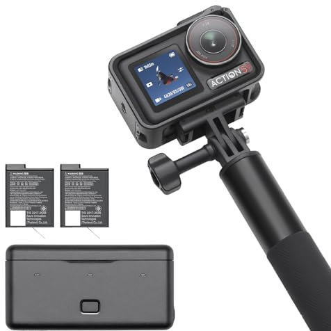 DJI Osmo Action 5 Pro Adventure Combo, Action Camera 4K with 1/1.3 Sensor, 12h Extended Battery Life with 3 Batteries, Stabilization, Dual OLED Touchscreens, Mini Action Camera for Travel, Vlog