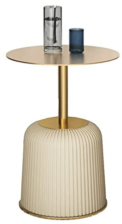 FGDIUCVN Coffee Table Round Side Table Home Living Room Sofa Side Decoration Small Coffee Table Bedroom Slate Bedside Table Office Mini Stainless Steel End Table Sofa Side End Table (Color : A) Full