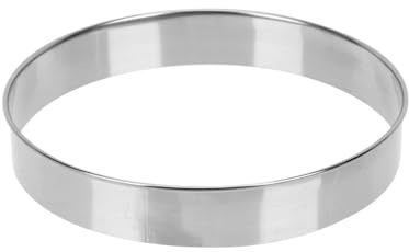 Easnea Stainless Steel Pizza Saucing Ring Pizza Stuffing Ring Muffin Mousse Rings Tart Pastry Rings Molds Round Pizza Cutter Biscuit Cutter Pancake Rings Kitchen Baking Tools (9 Ring for 10 Pizza)