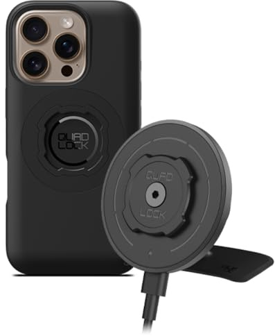 Quad Lock Adhesive Dashboard/Console Car Phone Holder Kit with MAG Wireless Charging Head V2 and MAG Phone Case for iPhone 16 Pro