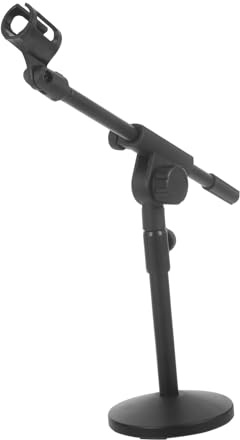 Toyvian Mikrofonhalterung für Tisch mit Fuß Verstellbarer Tischmikrofonständer Mikrofonständer für Podcast und Musik Robust und Leicht für Mobile Aufnahmen