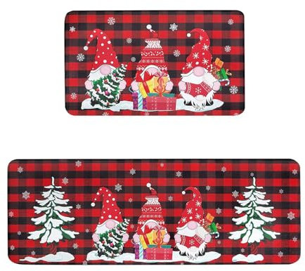 Küchenteppich Weihnachtszwerg Küchenläufer,Teppich Für Küchenteppich Waschbar rutschfest, Fussmatte Aussenweich Und Superabsorbierend Waschbar In Waschmaschine 50X80