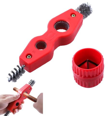 Pulitore per Tubi di Rame, Sbavatore per Tubi di Rame, Pulitore di Tubi di Rame e Sbavatore di Tubi di Rame, Punta per la Pulizia dei Tubi in Rame, per Tubi di Rame di uso Generale in Plastica