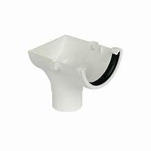 112mm Half Round Gutter Stop End Outlet- Guttering DownPipe Fittings| (White)