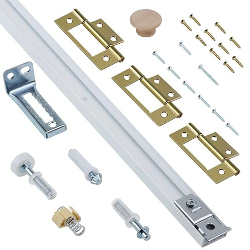 Bifold Door Hardware Kit, 30-Inch Bi-fold Closet Door Track Kit Bifold Closet Door Hardware Kit Folding Door Hardware Repair Replacement Tool Kit