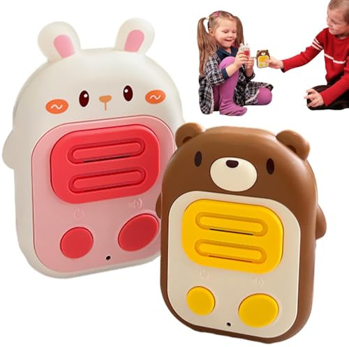 Gdiojnfg Handheld Walkie Talkies,Robots Walkies Rabbit And Bear Shape Battery Operated Talkies - Parent-Child Interaction Wireless Mute Walkie Talkies For Camping, Hiking