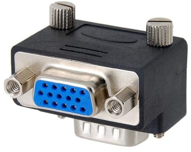 xiwai VGA RGB HDB15Pin Male to Female Up Angled Extension Adapter with Locking Screw and Nut for Monitor Displays