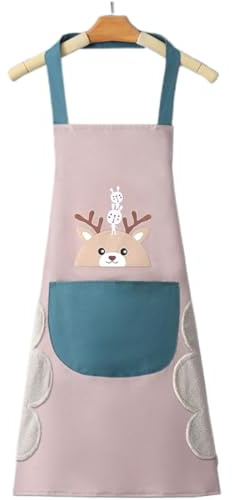 DOKRIN Aprons, 1 grembiule da cucina con tasche grembiule regolabile grembiule impermeabile grembiule da cucina per cucinare cuocere al forno dipingere lavori domestici (rosa)