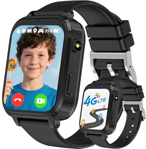 clleylise Smartwatch Kinder, Kinder Smartwatch mit GPS, Telefon, Videoanruf, Voice Chat, SOS, Schulmodus, Schrittzähler, Wecker, Kinderuhr für Mädchen und Jungen 4-16 Jahren