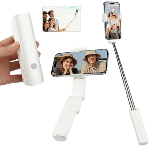 Mini Perche à Selfie Extensible Portable de Poche avec Télécommande,sans Fil Bluetooth Extensible Jusqu'à 72 cm Réglage à 360 Degrés pour Vlog/Enregistrement Vidéo/Diffusion en Direct/Voyage