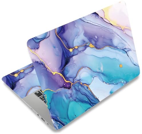SUPERDANT Marble Pattern Notebook Skin Sticker Cover Decal Blue Purple Laptop Protector Notebook PC Computer Art Protector Universal Reusable Personalized Notebooks Art Decal Fits 12-15.6 inch