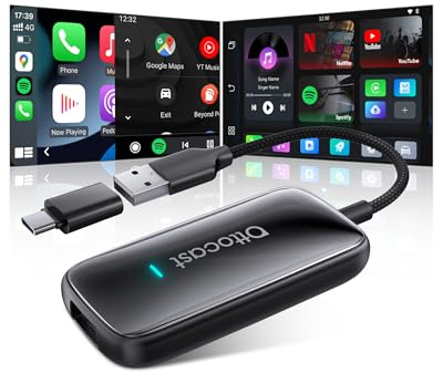 OTTOCAST Play2video Ultra 2026, Adaptador CarPlay y Android Auto Inalámbrico con App Hub, Plug & Play, Chip 5G, 4GB + 32GB, WiFi 6, Adaptador Todo-en-1 para Coches con CarPlay por Cable Desde 2016