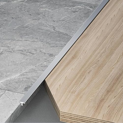 T-Profil Aluminium Übergangsprofil 3x100cm Schmale Zierleiste/Abschlussprofil Kratzfest & Abriebfest für Innenbereich für Türblatt Schublade Kleiderschrank Fliesen & Boden(Dunkelgrau,Breite: 4mm)