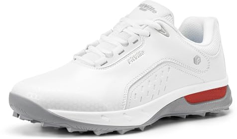 FitVille Mens Wide Fit Spiked Golf Shoes Water Resistant Casual Trainers Non Slip Outdoor Sneakers for Golf Training