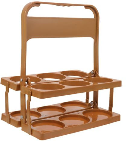 GETAJGHSD Portabottiglie Pieghevole in Plastica Oro per 6 Bottiglie Struttura Pieghevole per Conservare e Trasportare Bottiglie per Bar